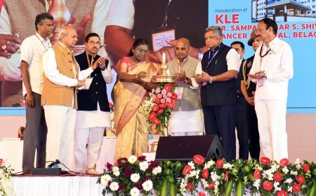 राष्ट्रपति ने केएलई कैंसर अस्पताल का उद्घाटन किया